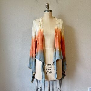 NWT Z&L Boheme Ombre Beaded Tie Front Crop Top in Multi Handmade